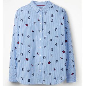 NWT Boden Blue Stripe Maria Relaxed Shirt